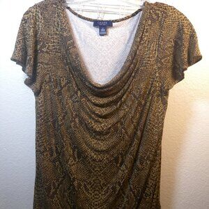Chaps EST 1978 Cap Sleeve Snake Print Blouse-Size: S